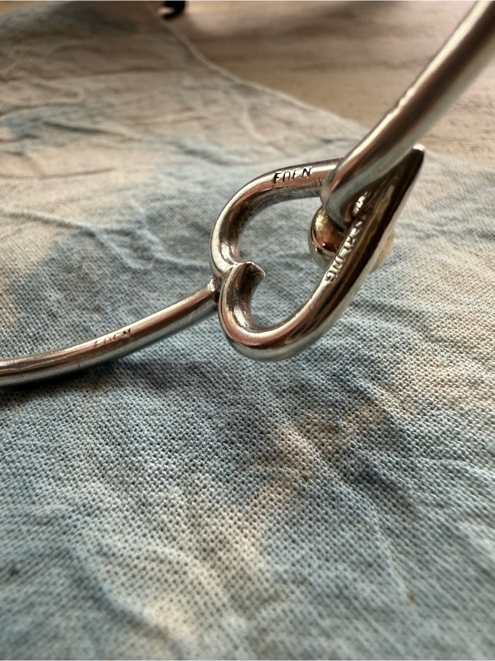 Eden Hand Arts Heart Bangle Bracelet with Gold Accent - Picture 2 of 7